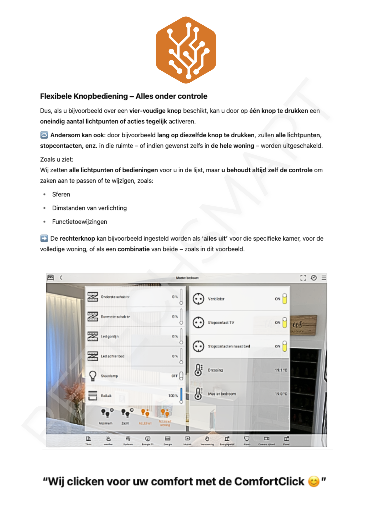 Begin met ComfortClick — stap 3