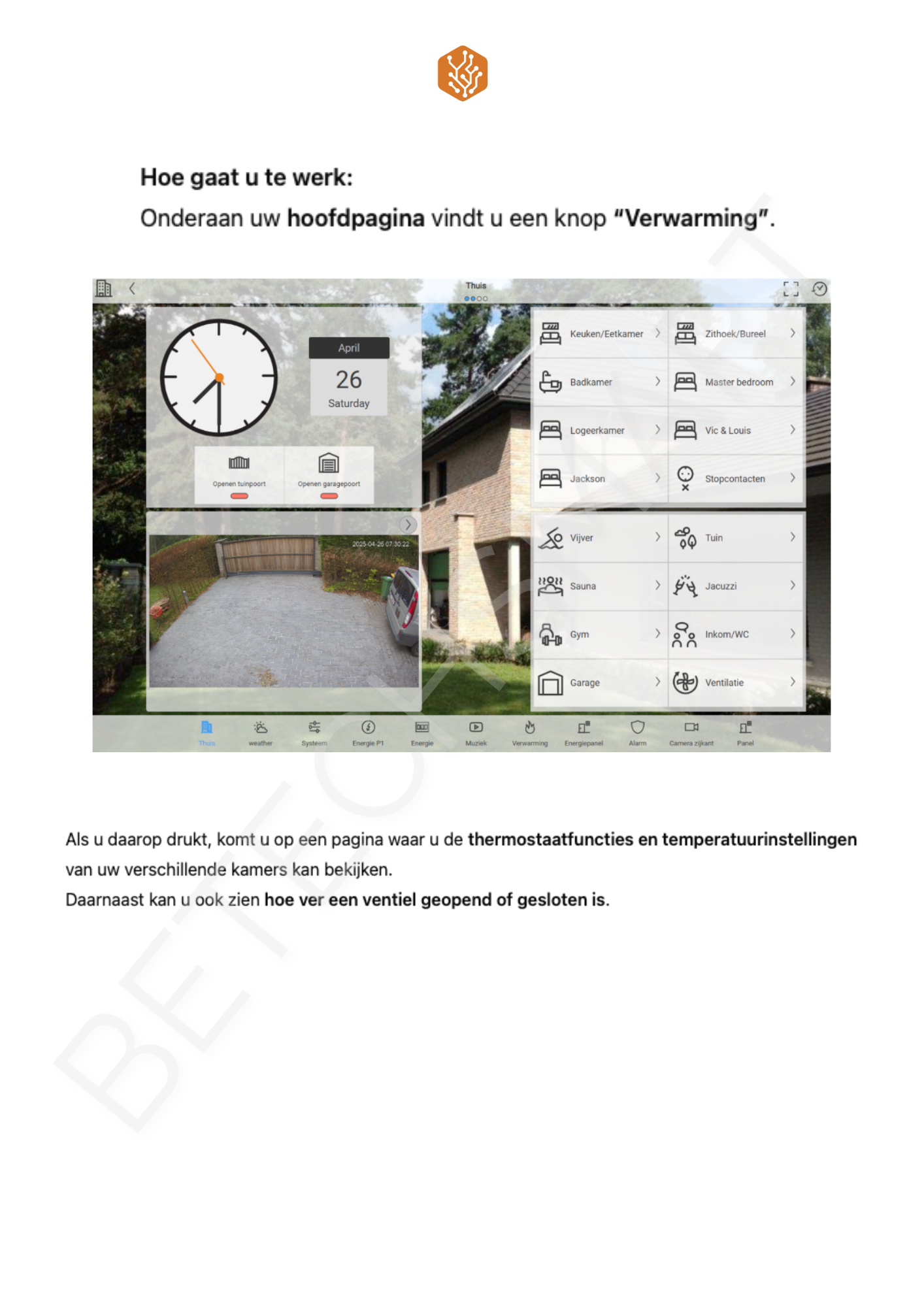 Temperatuur per zone — stap 2