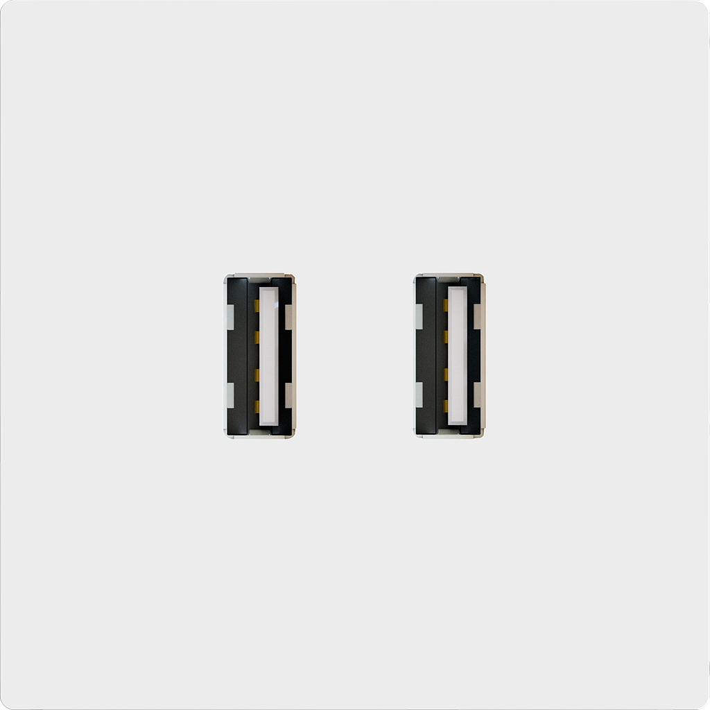 Zennio ZS55 - USB-A centraalplaat (Mat wit)