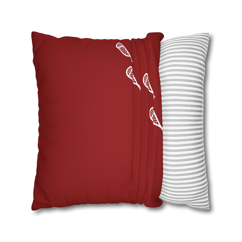 Thumbnail: UP North Snowflakes on Red Spun Polyester Pillow (Case Only)