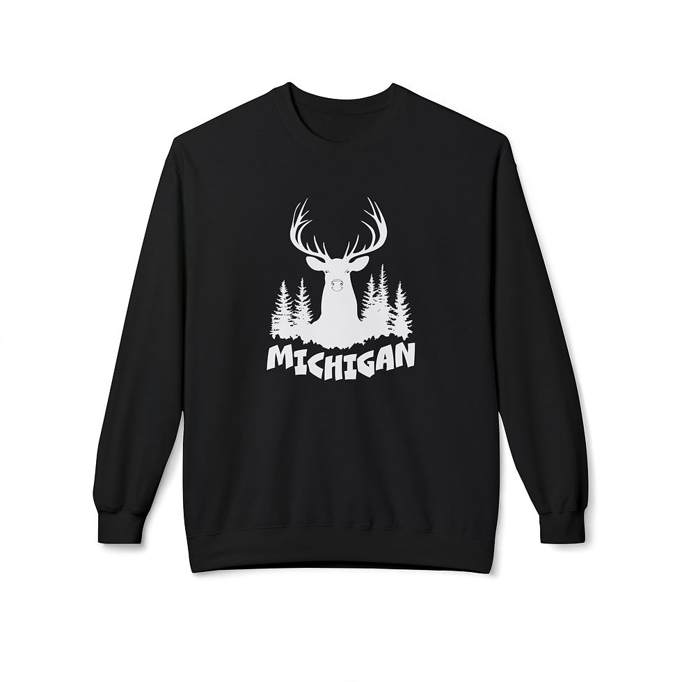 Thumbnail: Michigan Buck Unisex Midweight Fleece Crewneck Sweatshirt