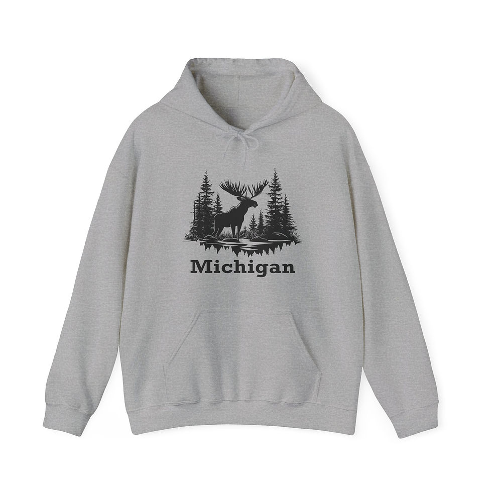 Thumbnail: Michigan Moose Unisex Heavy Blend™ Hooded Sweatshirt