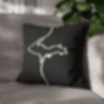 Thumbnail: UP Scroll White on Black Faux Suede Pillow (Case Only)