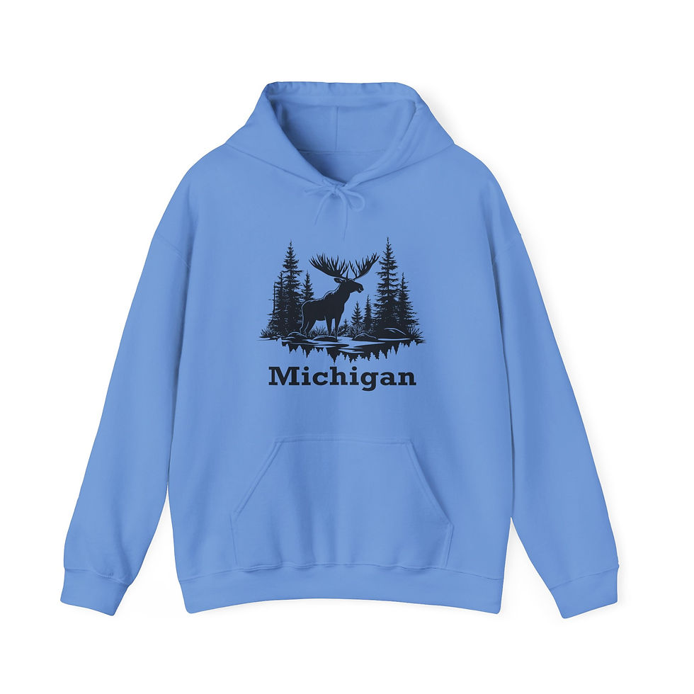 Thumbnail: Michigan Moose Unisex Heavy Blend™ Hooded Sweatshirt