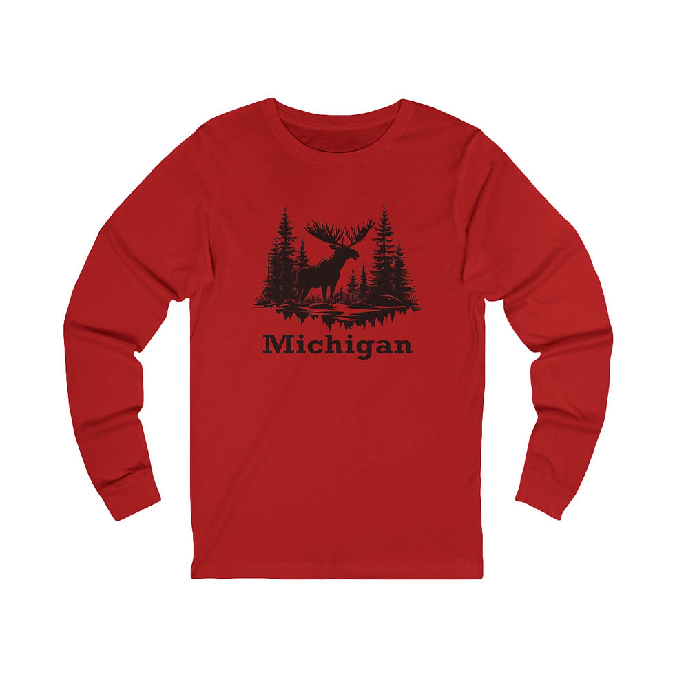 Thumbnail: Michigan Moose Unisex Jersey Long Sleeve Tee