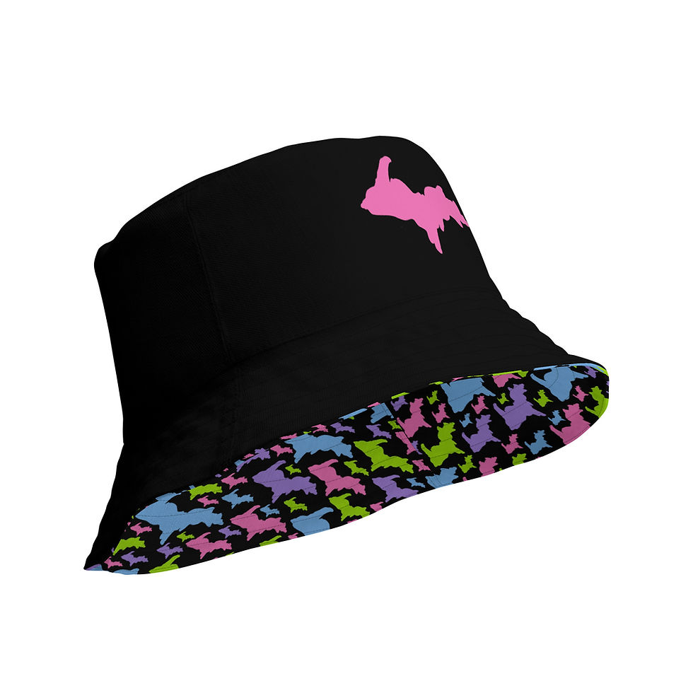 Thumbnail: Yooper Camo Vivid Design P465 - Unisex Reversible Bucket Hat