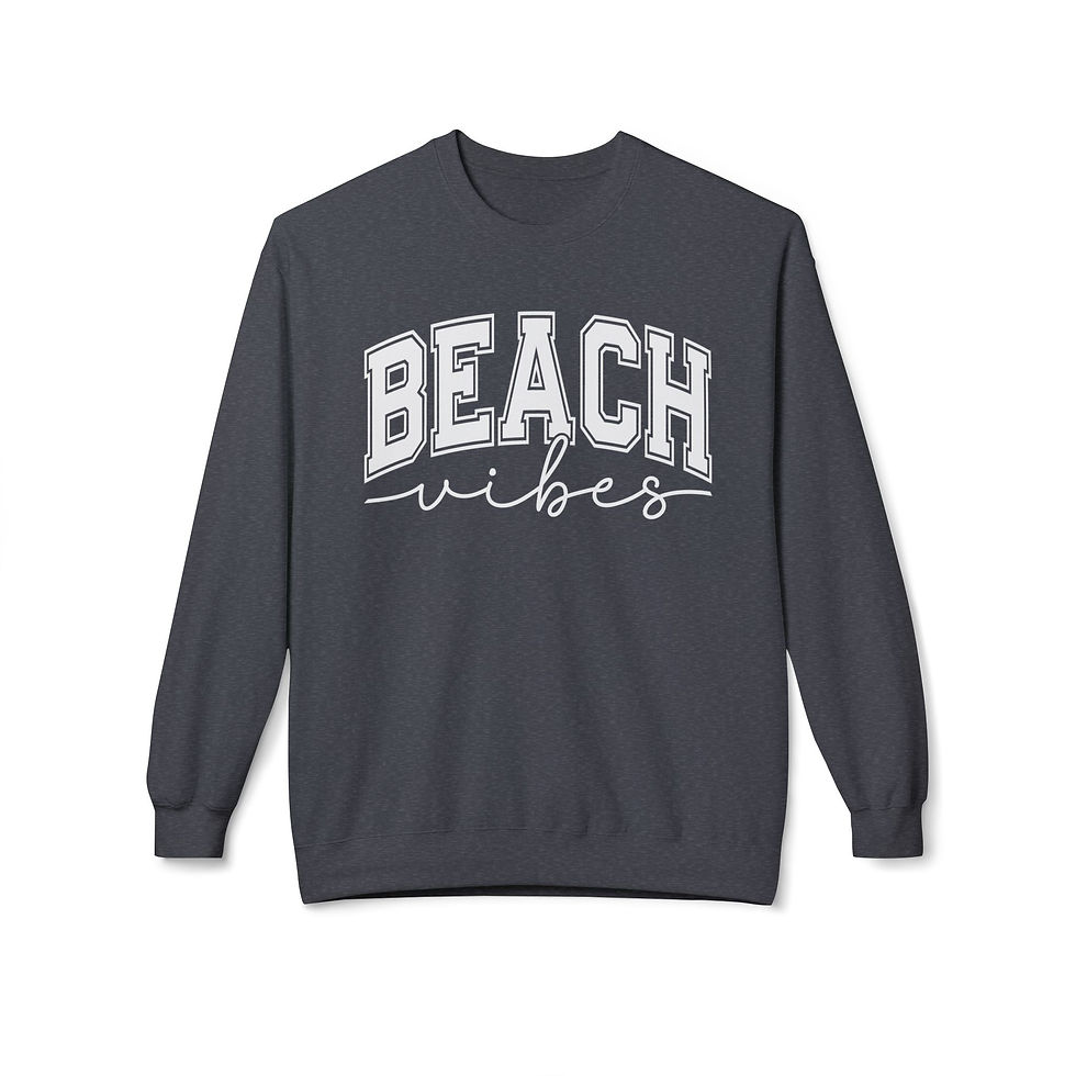 Thumbnail: Beach Vibes Unisex Midweight Fleece Crewneck Sweatshirt