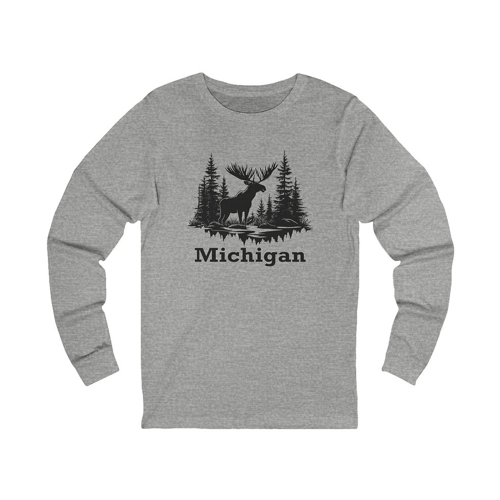 Thumbnail: Michigan Moose Unisex Jersey Long Sleeve Tee