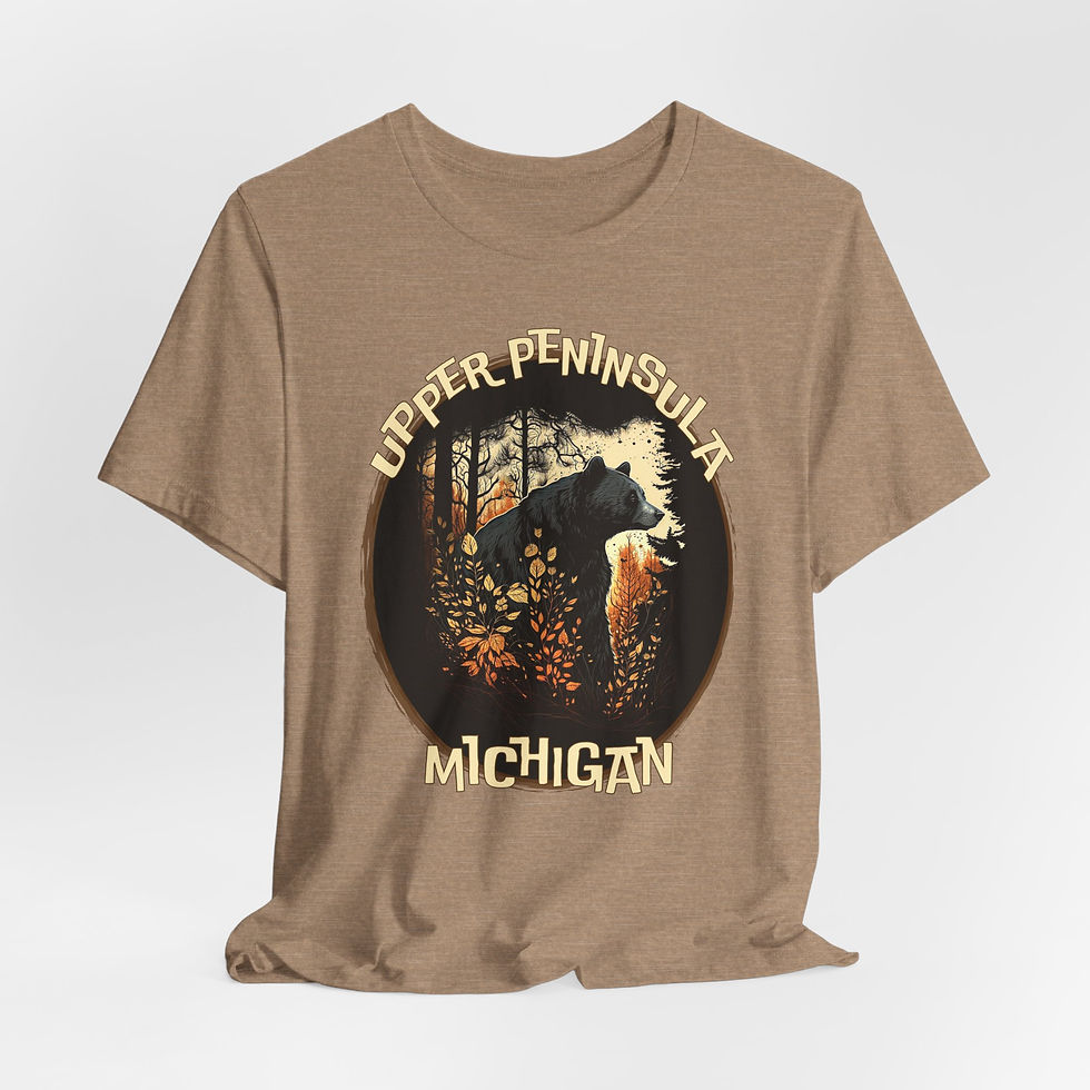 Thumbnail: Upper Peninsula Michigan Black Bear Unisex Jersey Short Sleeve Tee