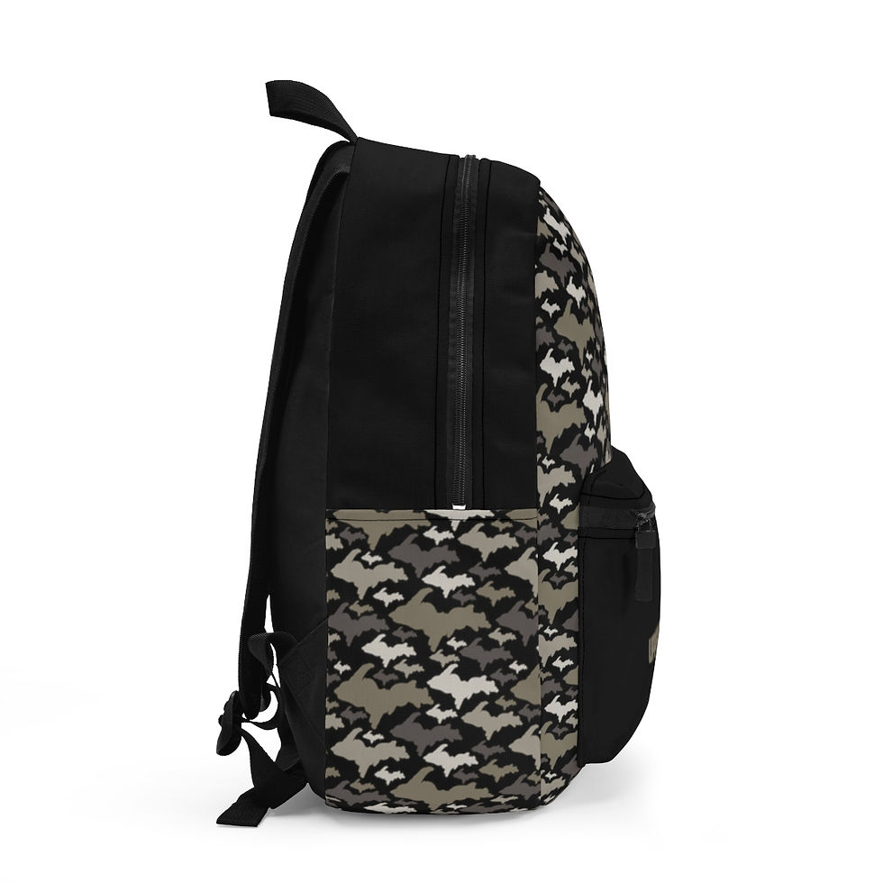 Thumbnail: Upper Peninsula Michigan Camo Browns on Black Backpack