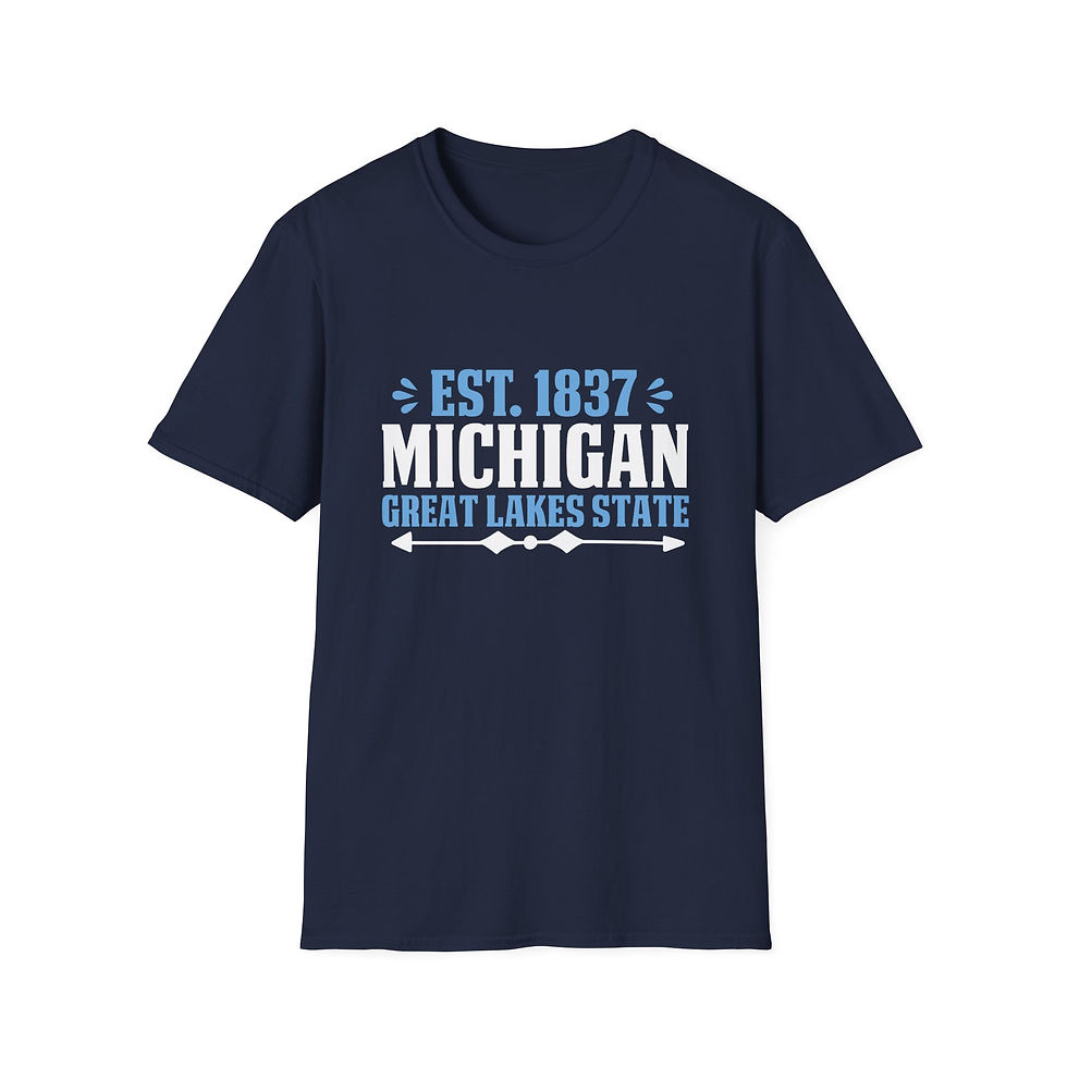 Thumbnail: Est. 1837 Michigan Great Lakes State Unisex Softstyle Tee Shirt