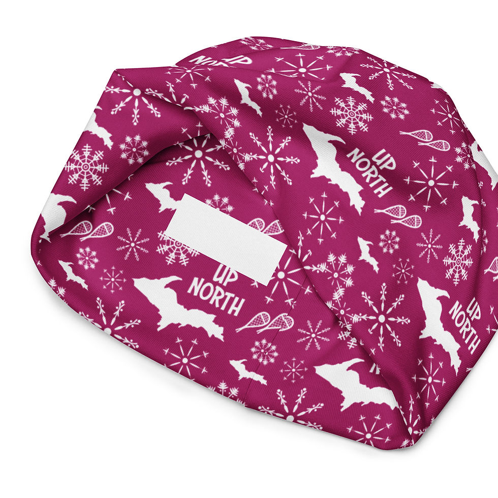 Thumbnail: UP North Print on Pink Beanie