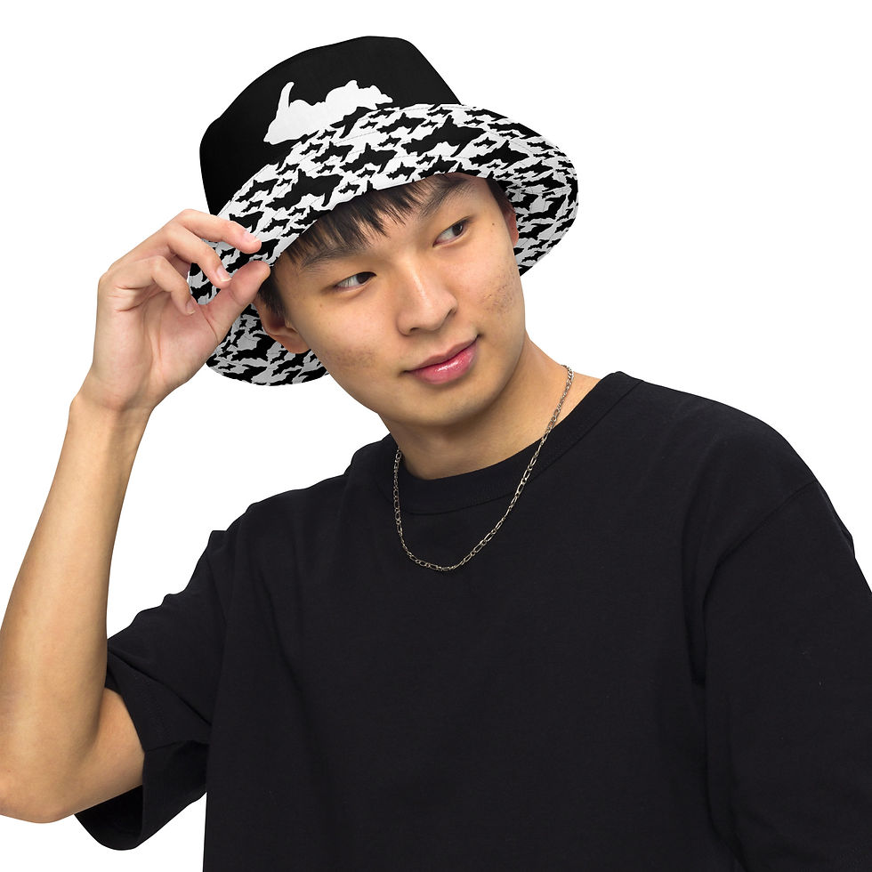 Thumbnail: Yooper Camo Mono Design P477 - Unisex Reversible Bucket Hat