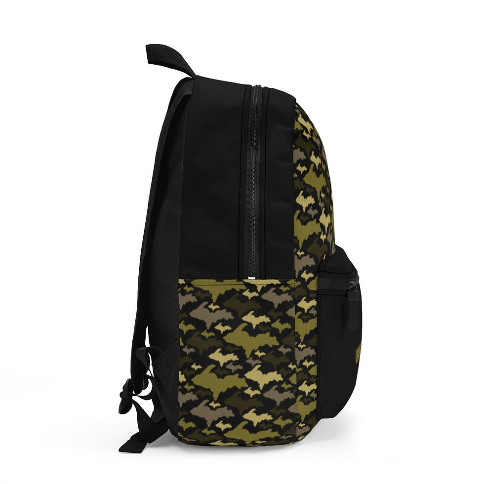 Thumbnail: Upper Peninsula Michigan Camo Greens on Black Backpack