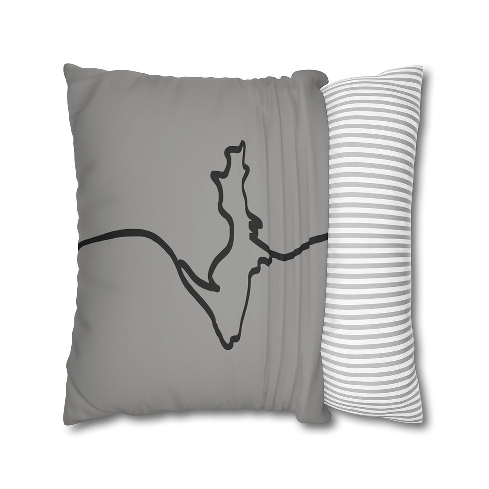 Thumbnail: UP Scroll Black on Gray Faux Suede Pillow (Case Only)