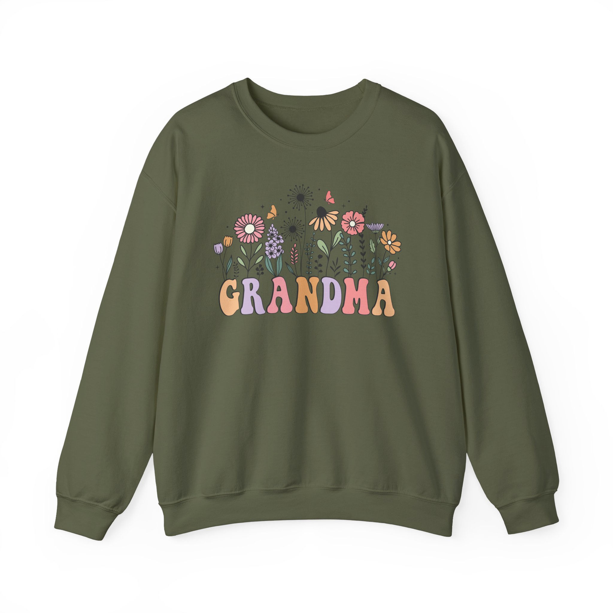 Grandma Floral Unisex Heavy Blend™ Crewneck Sweatshirt