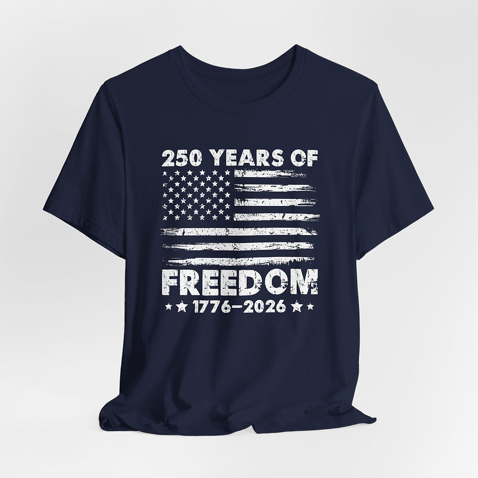 Thumbnail: 250 Years of Freedom 1776-2026 Jersey Short Sleeve Tee
