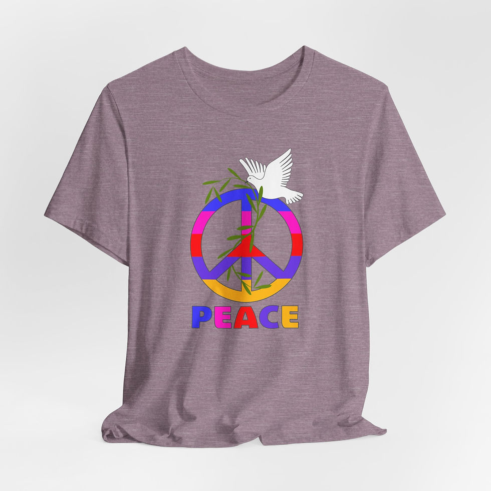 Thumbnail: Peace Sign & Dove Unisex Jersey Short Sleeve Tee
