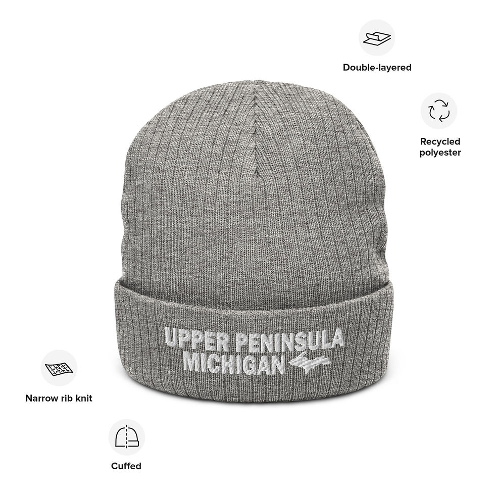Thumbnail: Upper Peninsula Michigan Ribbed Knit Beanie