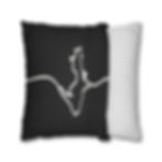 Thumbnail: UP Scroll White on Black Faux Suede Pillow (Case Only)