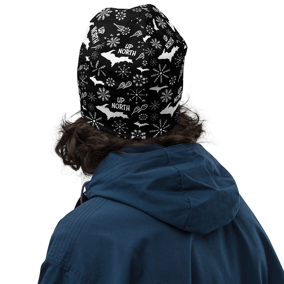 Thumbnail: UP North Print on Black Beanie