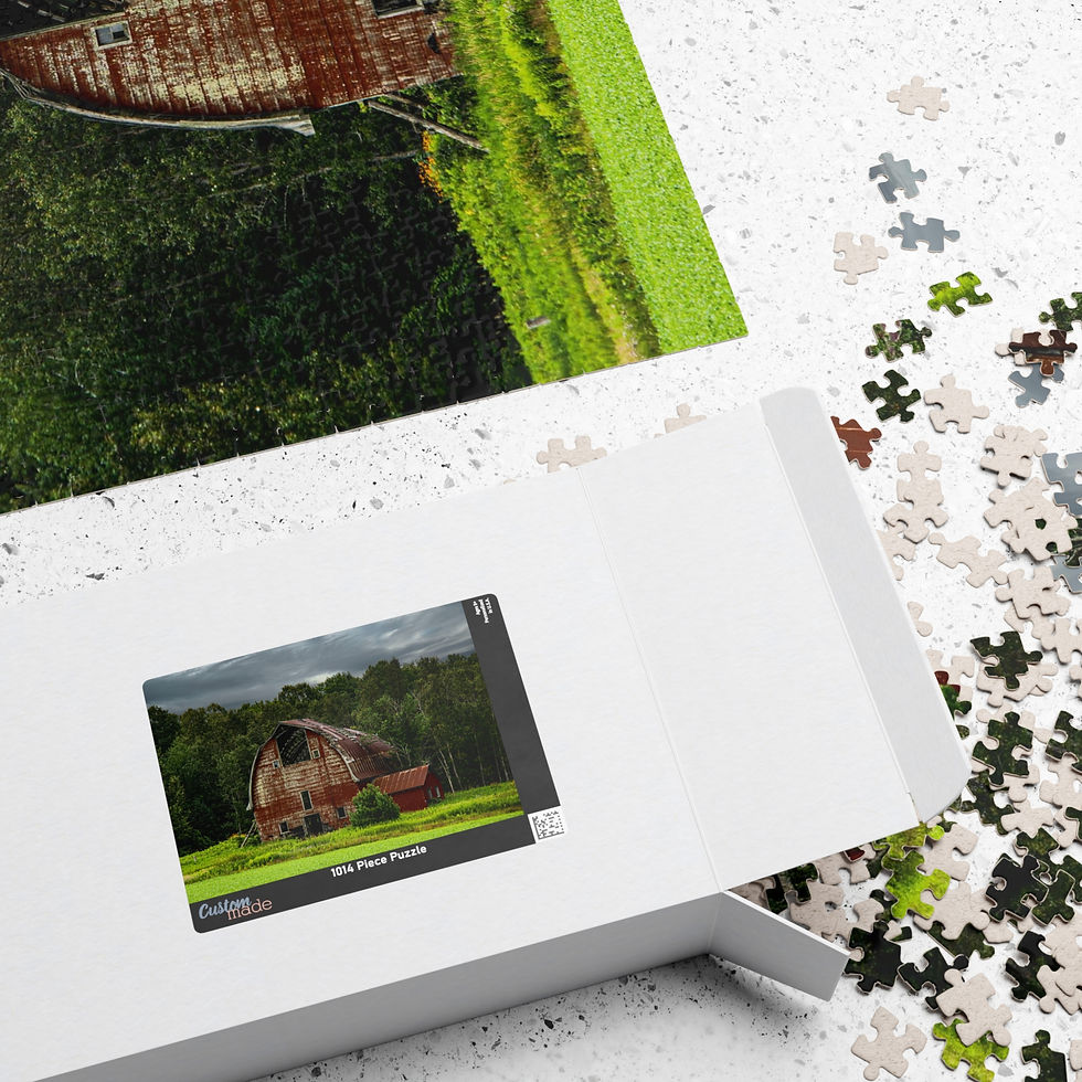 Thumbnail: Michigan Country Road Red Barn Jigsaw Puzzle (2 sizes)