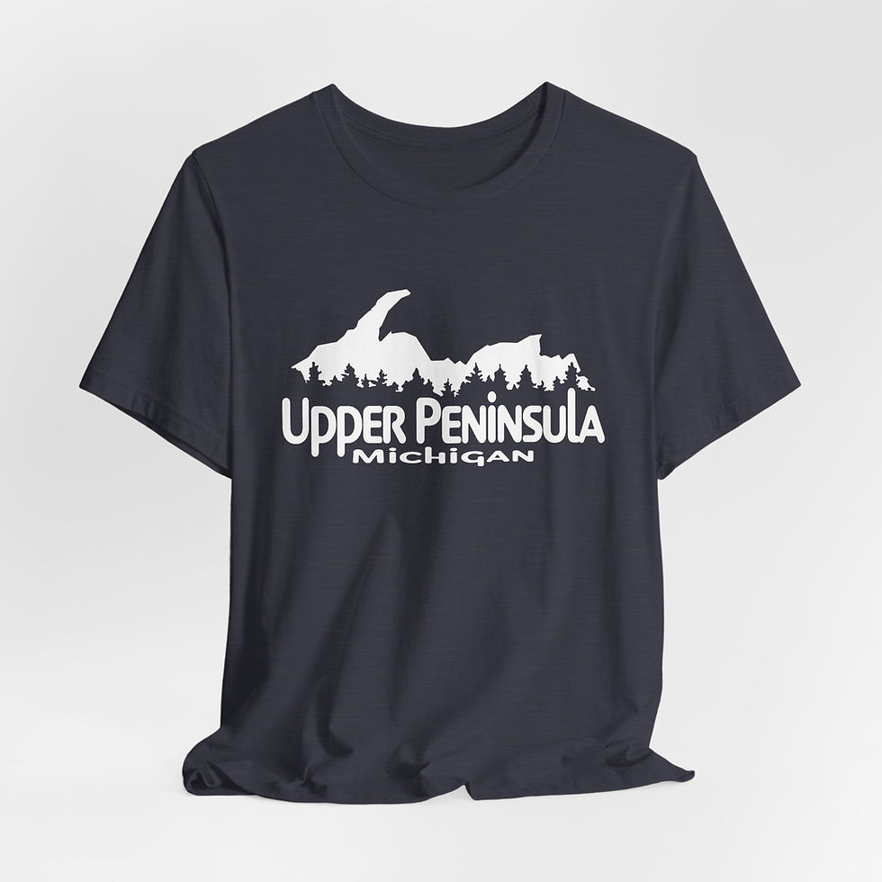 Thumbnail: Upper Peninsula Pine Silhouette Unisex Jersey Short Sleeve Tee