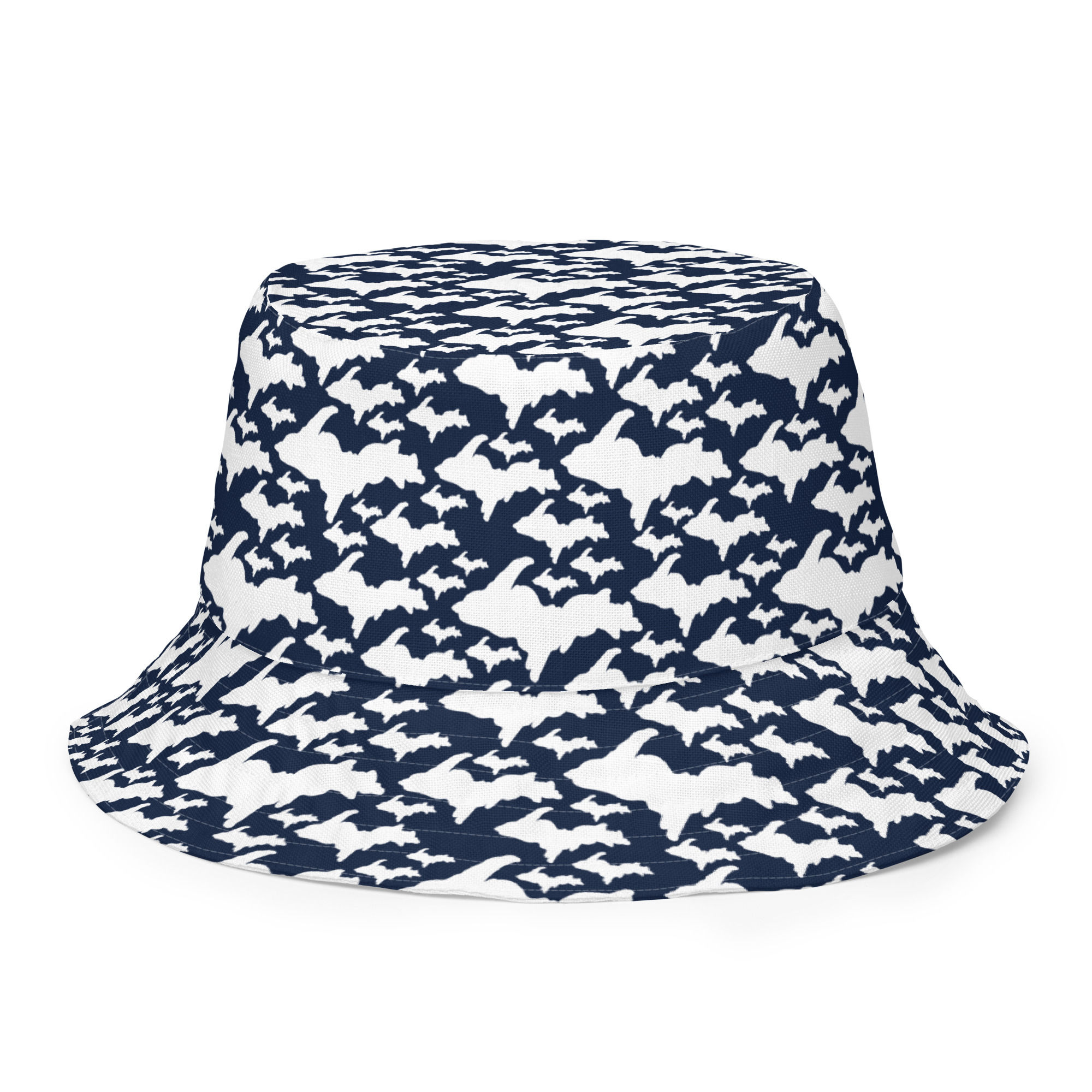 Yooper Camo Navy Design P477 - Unisex Reversible Bucket Hat