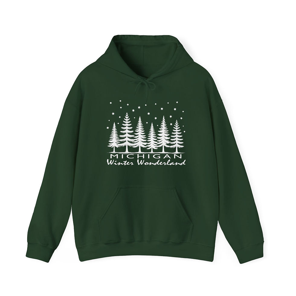 Thumbnail: Michigan Winter Wonderland Unisex Heavy Blend™ Hooded Sweatshirt