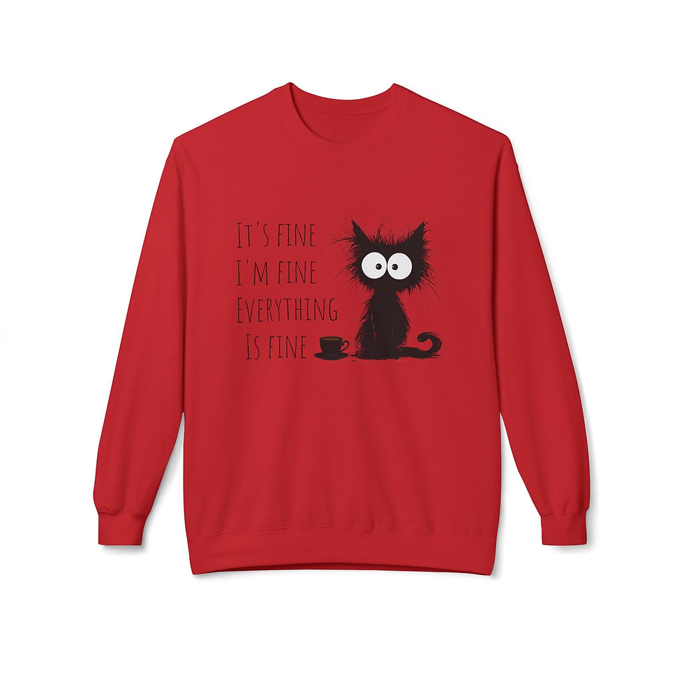 Thumbnail: Everything is Fine Unisex Midweight Fleece Crewneck Sweatshirt