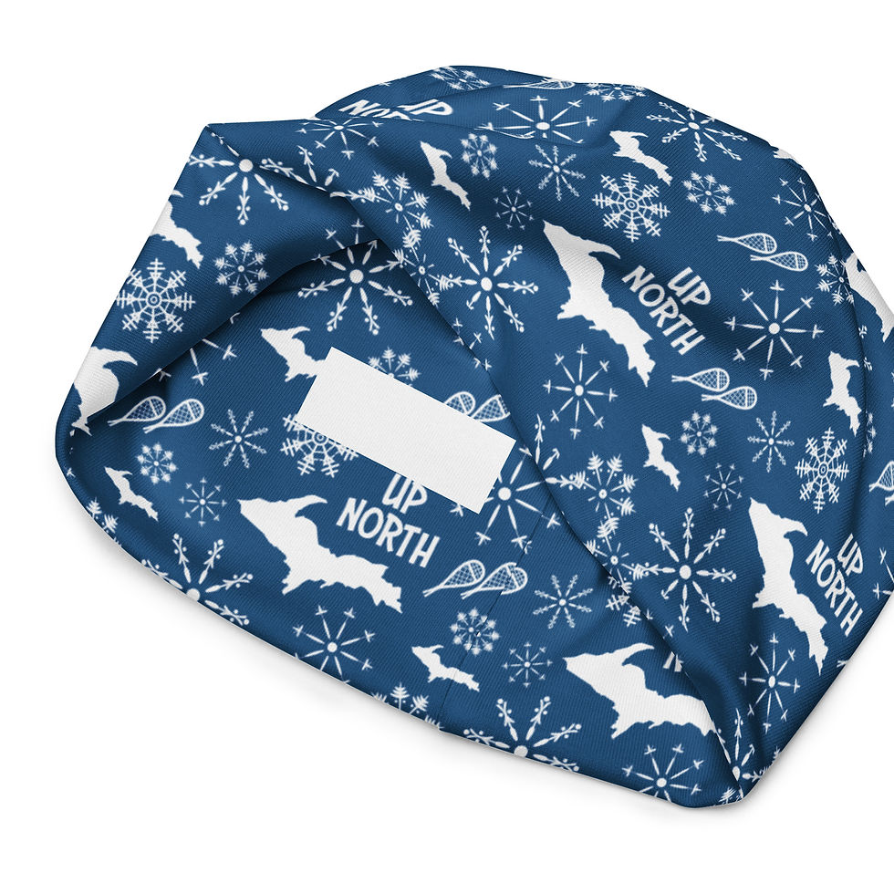 Thumbnail: UP North Print on Blue Beanie