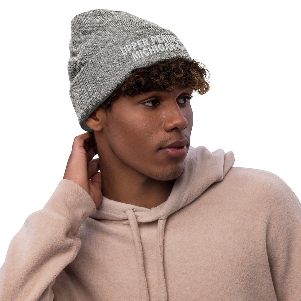 Thumbnail: Upper Peninsula Michigan Ribbed Knit Beanie