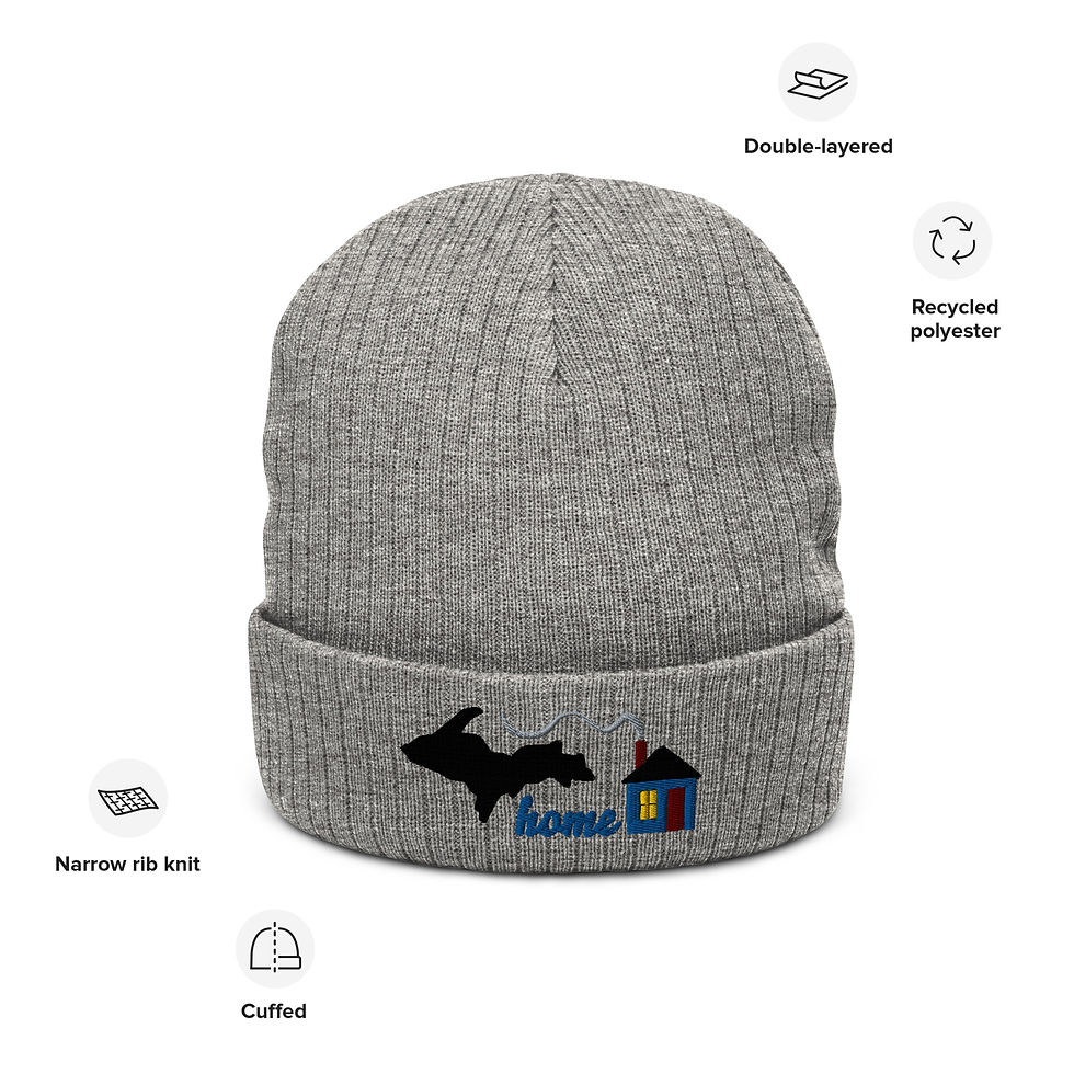 Thumbnail: Home Upper Peninsula Ribbed Knit Beanie