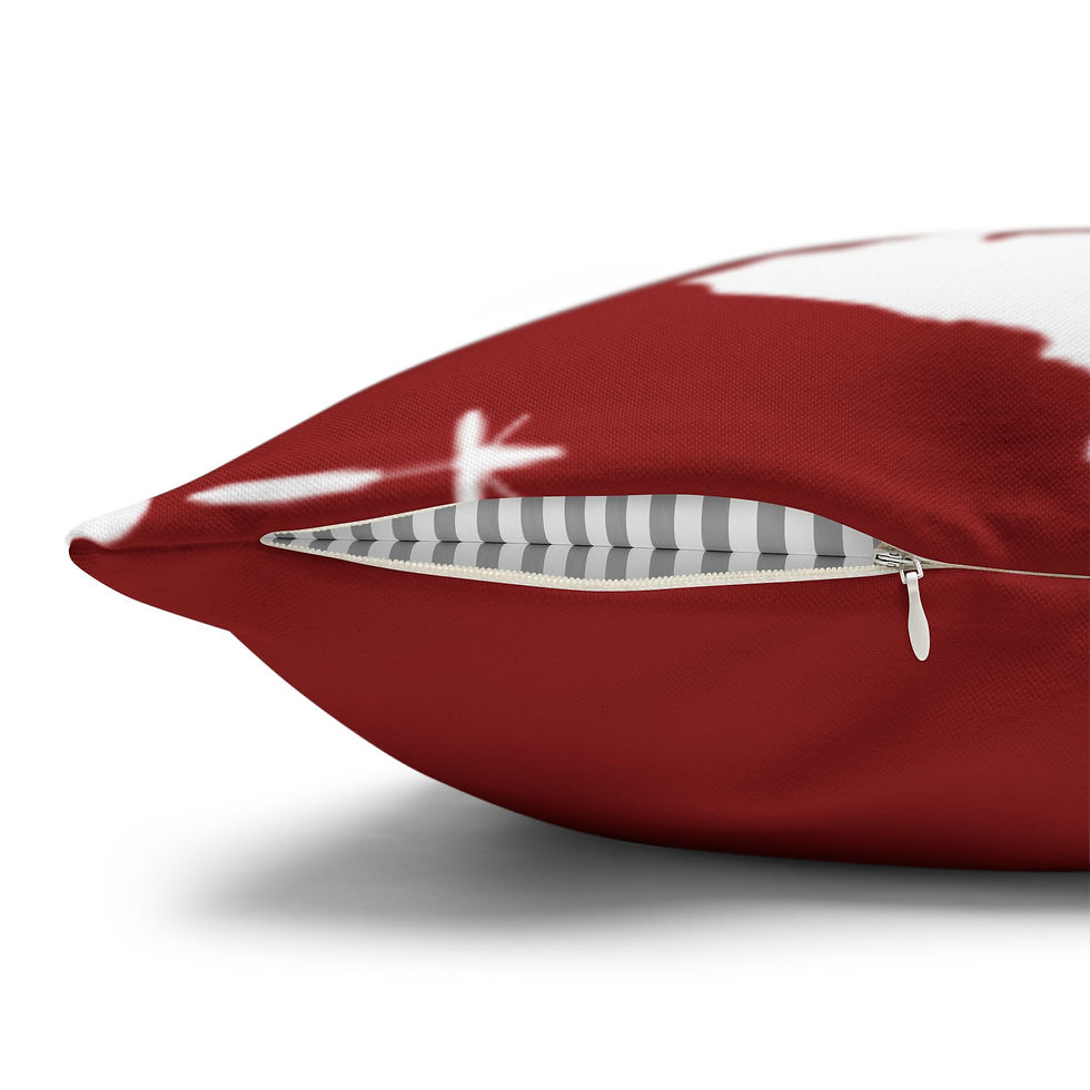 Thumbnail: UP North Snowflakes on Red Spun Polyester Pillow (Case Only)
