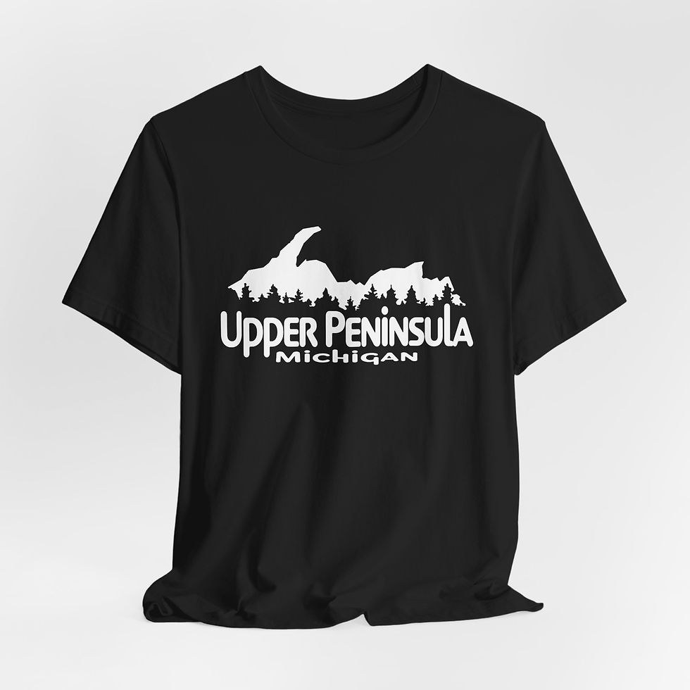 Thumbnail: Upper Peninsula Pine Silhouette Unisex Jersey Short Sleeve Tee