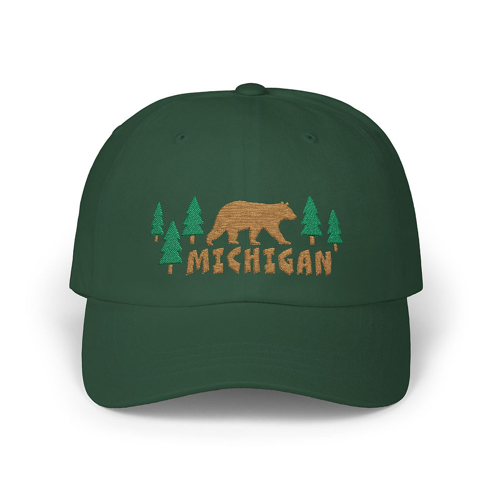 Thumbnail: Michigan Bear Embroidered Low Profile Classic Cotton Hat