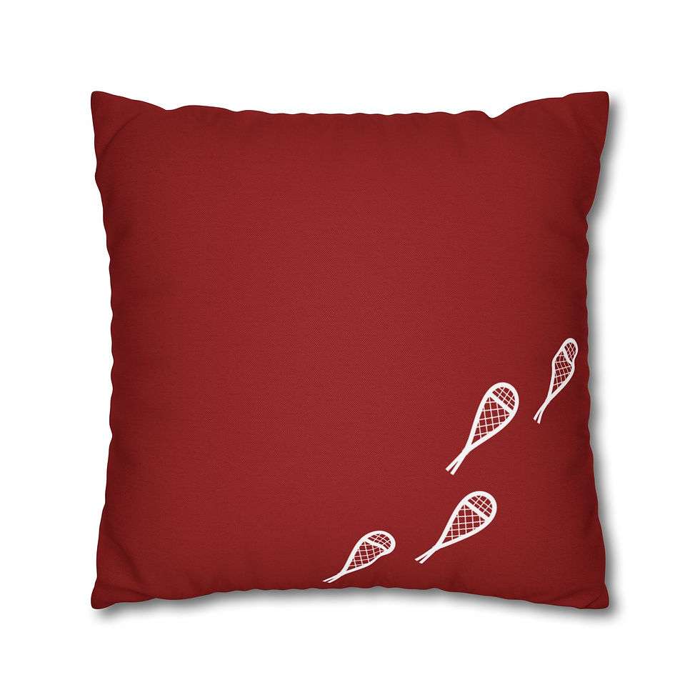 Thumbnail: UP North Snowflakes on Red Spun Polyester Pillow (Case Only)