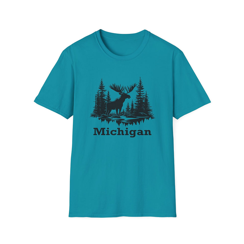 Thumbnail: Michigan Moose Unisex Softstyle Tee Shirt