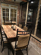 Live-Edge Ambrosia Maple Dining Table with Black Metal Hairpin Legs