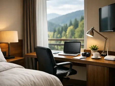 Zimmer mit Schreibtisch und WLAN im Harz