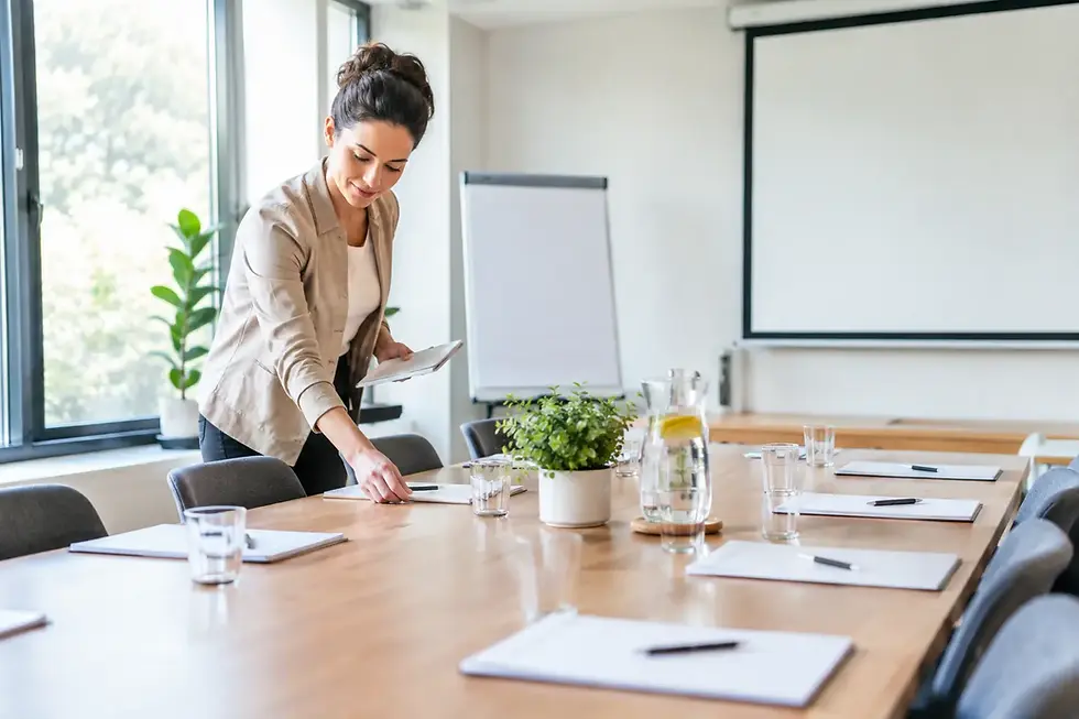 Seminarraum für Tagesworkshop vorbereiten