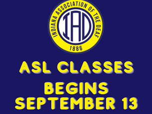 ASL Classes begins September 13