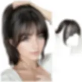 100% Human Hair Bangs Fringe for Women Straight Hair Toppers Wispy Bangs Natural