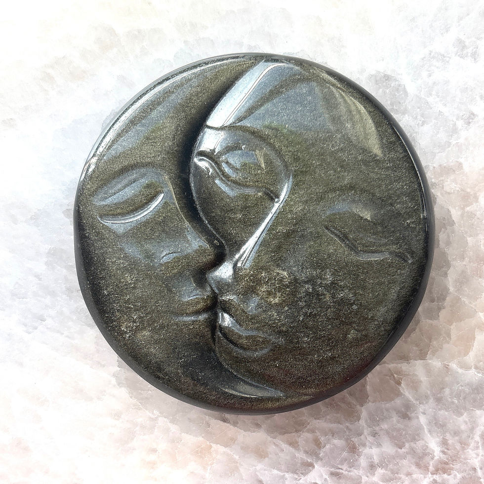 Thumbnail: Gold Sheen Carved Sun & Moon