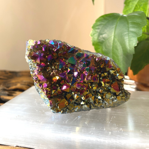 Titanium Aura Quartz Cluster Crystal Waters