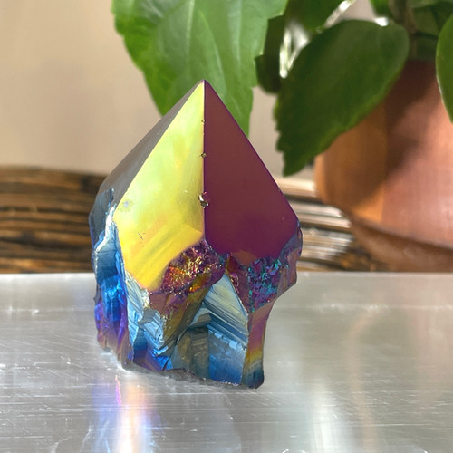 Titanium Aura Quartz Standing Point Crystal Waters