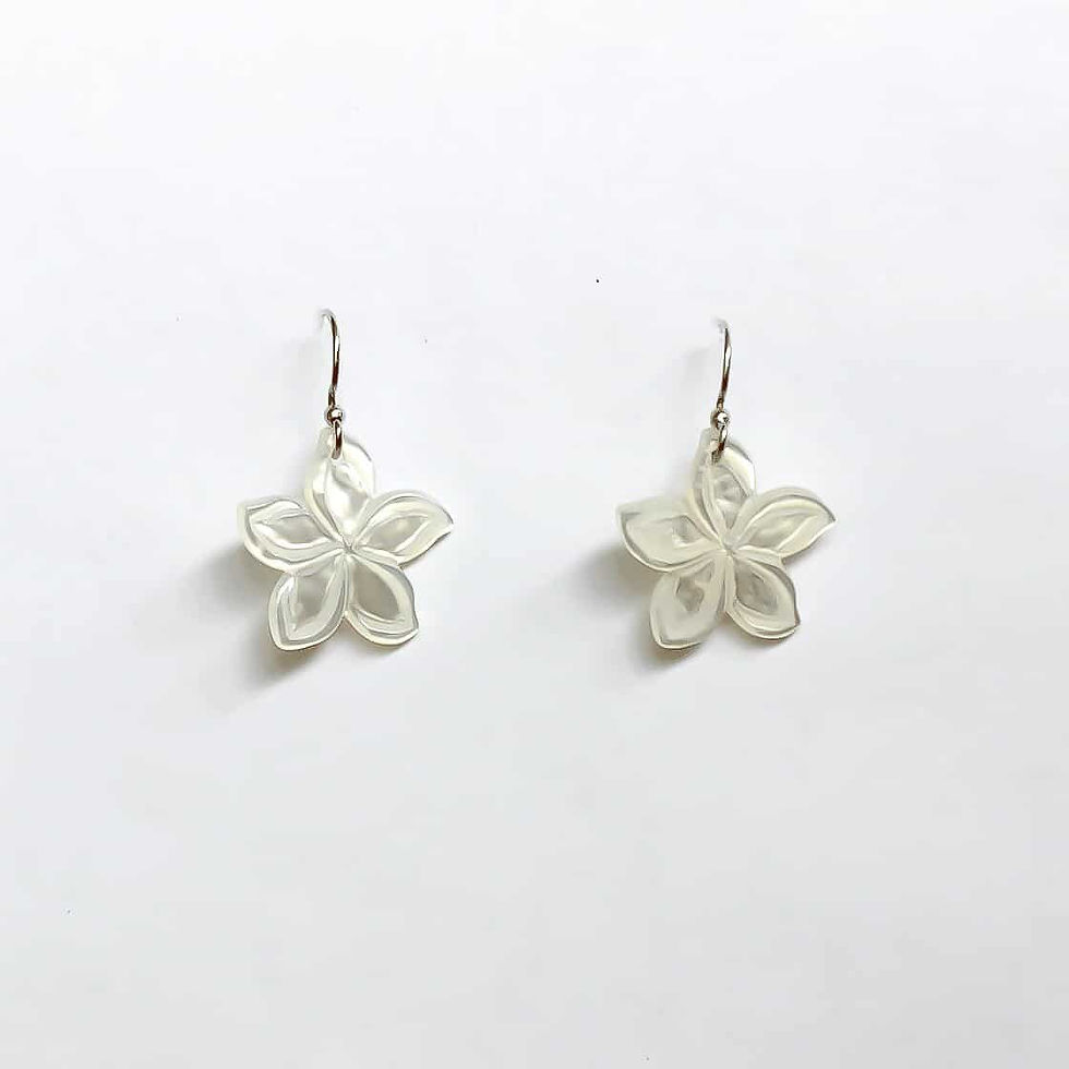 Thumbnail: Carved Plumeria Earrings