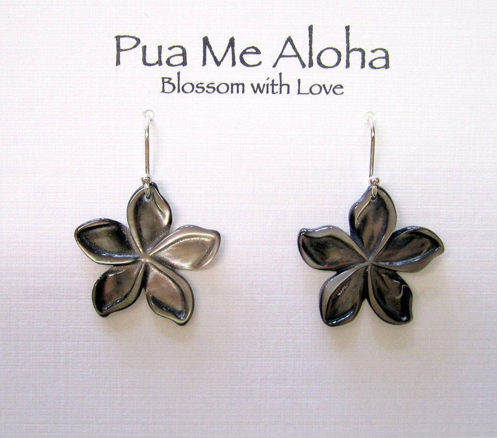 Thumbnail: Carved Plumeria Earrings