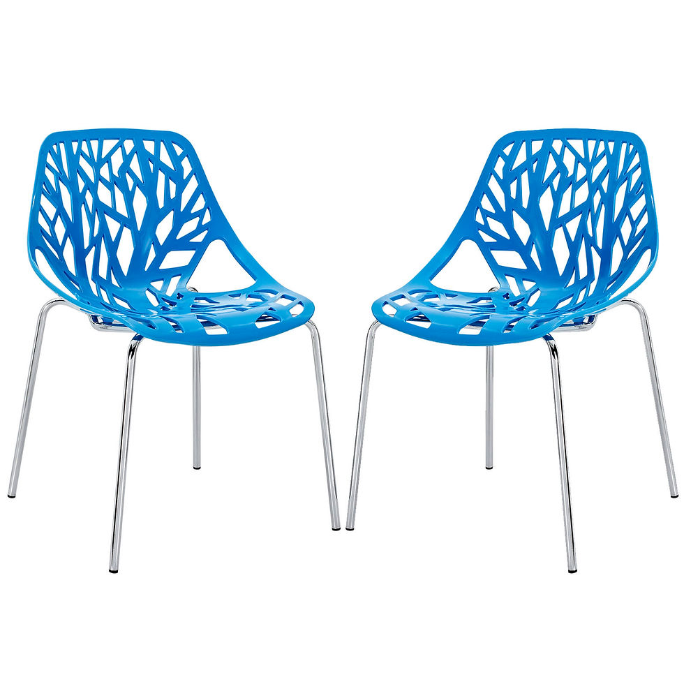 Stencil Dining Side Chair Plastic Set of 2