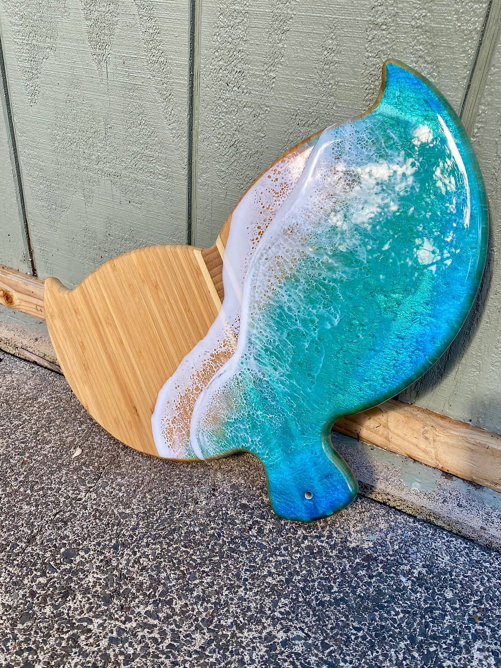 Thumbnail: NEW Whale Tail Ocean Resin Charcuterie Board – Maui Made
